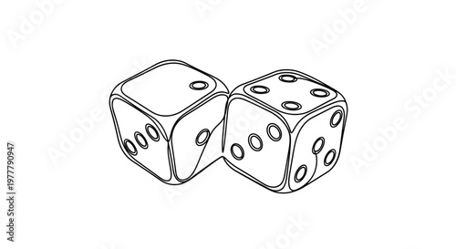 Two six-sided dice, one showing a 'one', the other a 'five'
