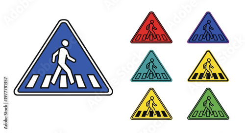 Crosswalk traffic pedestrian signs.