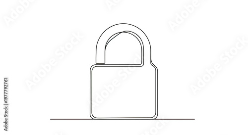 Simple outline drawing of a closed padlock on a white background