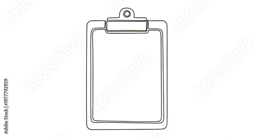 Foto A simple outline drawing of a clipboard with a hanging loop