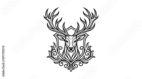 Deer head with antlers icon.