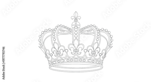 Ornate crown with fleur-de-lis emblems and beaded trim