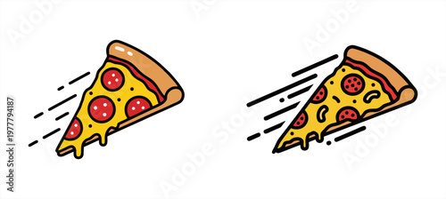 Delicious pizza slices with pepperoni and melted cheese representing quick and efficient food delivery.