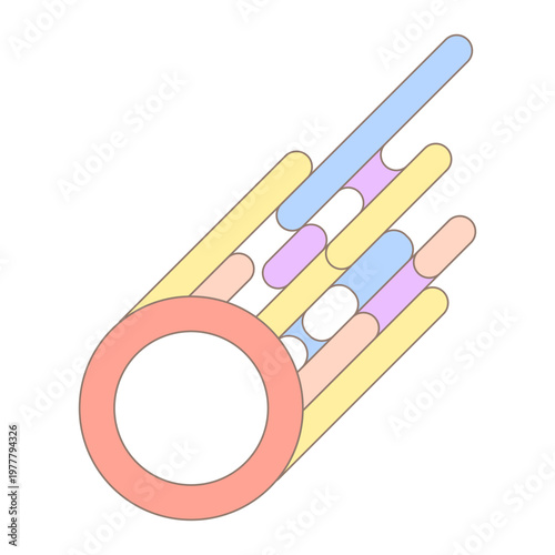 Abstract Colorful Meteorite Comet Trail Illustration