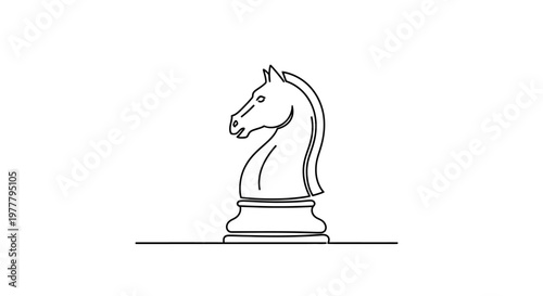Simple line art of a chess knight on a white background