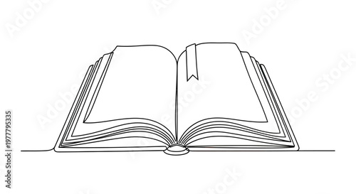 An open book with a bookmark lies open, suggesting a story