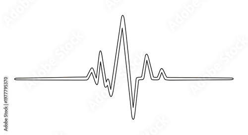 Abstract waveform with multiple peaks and troughs, sharp angles, and smooth curves