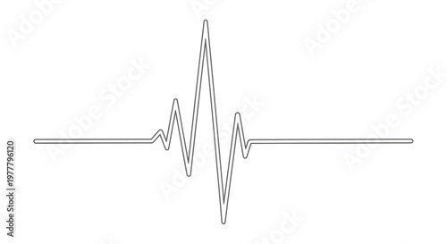 A simple line graph depicts a single pulse with sharp peaks and dips, then flatlines