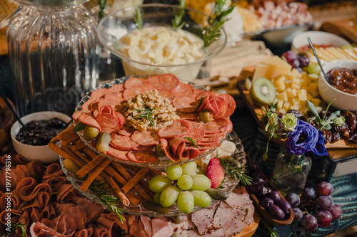 buffet table with snacks