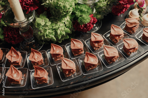 elegant candy table at a wedding party