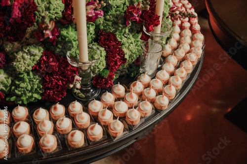 elegant candy table at a wedding party