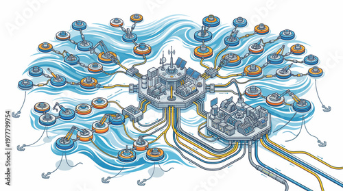 Brain neural network connections illustration.
