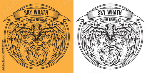 Sky Wrath Storm Bringers Eagle with Lightning and Swirl Energy