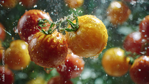 cherry tomatoes with water drops