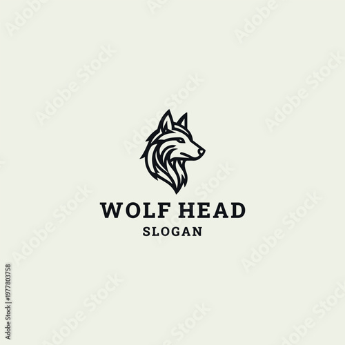 Wolf head logo icon design template vector illustration