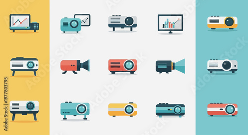 Cute cartoon bonsai trees holding colorful balloons in a cheerful vector illustration.