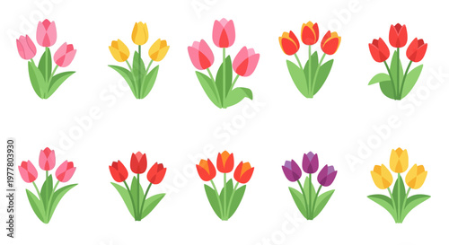 A collection of cute cartoon plants and a teapot enjoying coffee and tea.