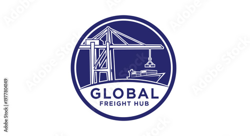 International Shipping and Logistics Network with Port Crane