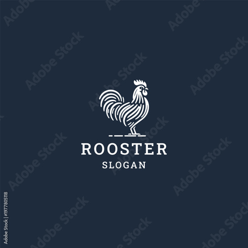 Rooster logo icon design template vector illustration