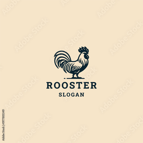 Rooster logo icon design template vector illustration