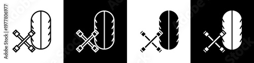 Change tire black and white icon design concept