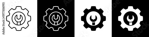 Maintenance black and white icon design concept