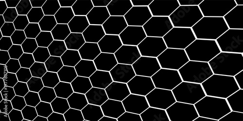 Black background. Dark hexagon carbon fiber texture. Navy blue honeycomb metal texture steel background. Web design template vector illustration EPS 10.