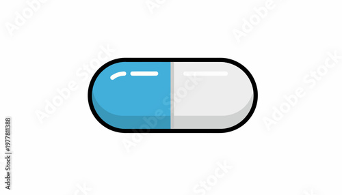 A vibrant two-tone capsule, representing health, medicine, and wellness solutions, designed as a clean and modern concept for medical and pharmaceutical applications