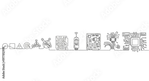 Evolution of Technology: From Simple Shapes to Advanced Microchips