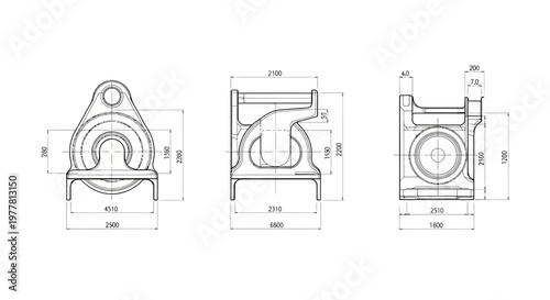 Technical Drawing of Industrial Lifting Lug with Dimensions