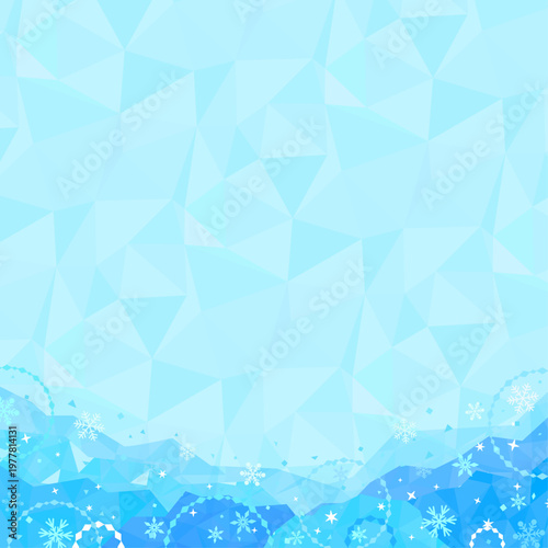 ポップなひんやり氷フレームと氷背景2_正方形