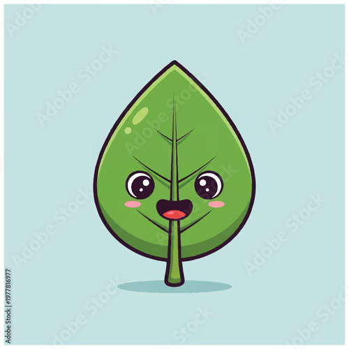 Cartoon leaf with angry face expression.