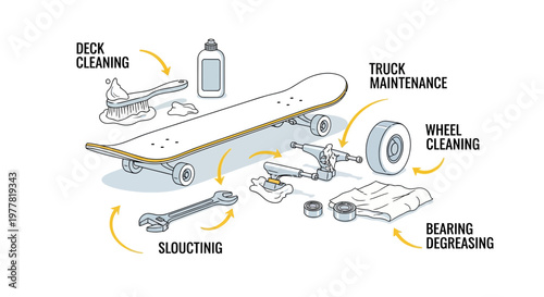 Skateboard Maintenance Guide: Cleaning and Repair Tools for Deck, Wheels, and Bearings