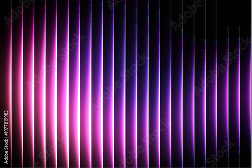 Abstract Dark Indigo and Neon Pink Gradient Background with Vertical Glass Ripple Texture and Light Distortion