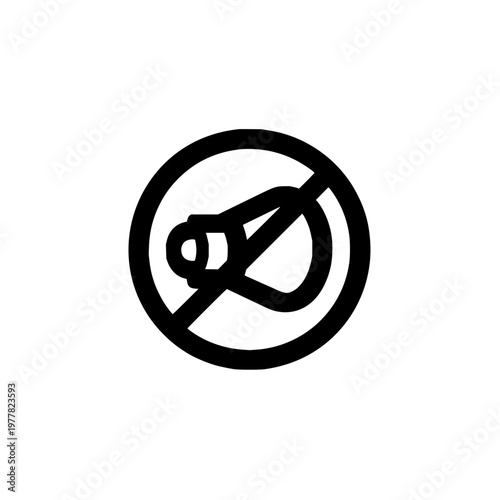 Mute Icon No Sound Symbol Indicating Silent or Forbidden Audio