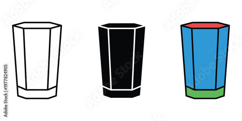 colorful cups isolated on transparent background