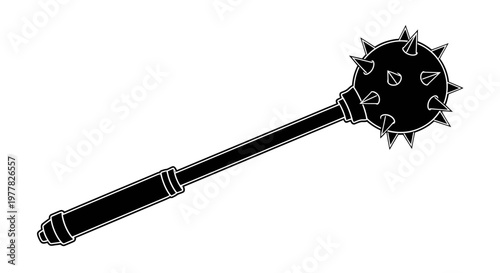 Medieval Flail Weapon Illustration - Historical Combat Tool