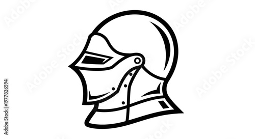 Medieval Knight Helmet Illustration - Historical Armor Protection