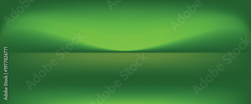 Abstract gradient podium background. Empty green 3D studio background. Clean scene for product presentation mockup template. eps 10