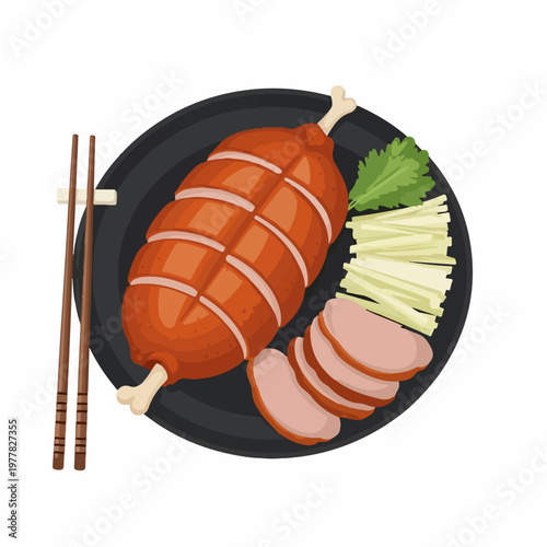 illustration of Chinese specialty Peking Duck