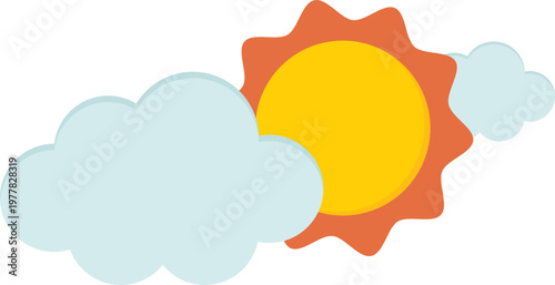 Cloudy Sun illustration.