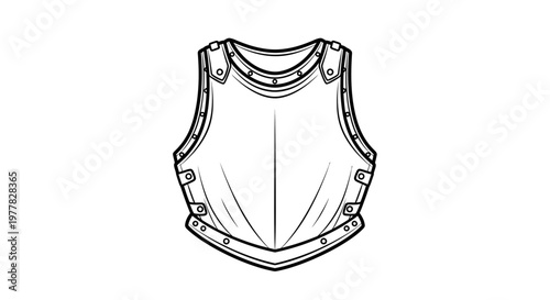 Medieval Steel Breastplate Armor Illustration