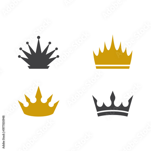 collection of simple crown logo element