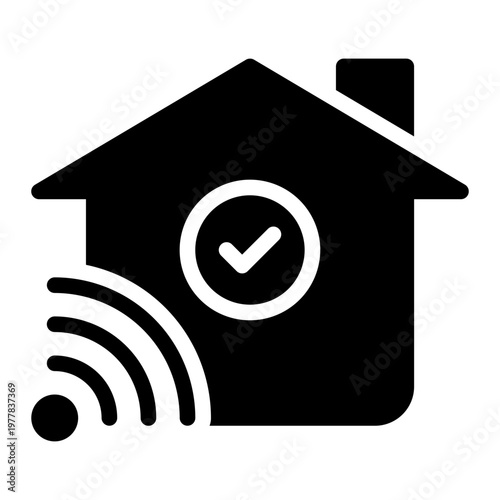 smart home glyph icon