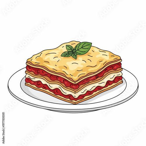 lasagna food vector illustration