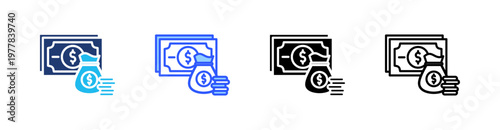 Equities Multiple Style Icon Set Collection Pack Web Banner Vector 