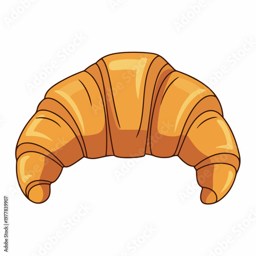 vector illustration of typical french croissant food