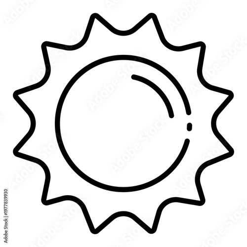 sun icon. solar energy source. light emission. daytime sky