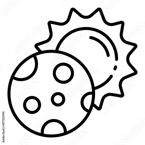 eclipse icon. sun moon alignment. shadow event. astronomy phenomenon