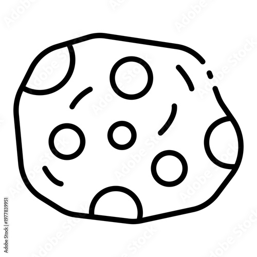 asteroid icon. rocky space object. impact body. cosmic debris